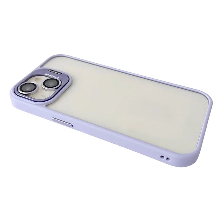 WANLONFENG NKS Series For iPhone 14 Acrylic Phone Case Kickstand Cover with Screen Film and Lens Film