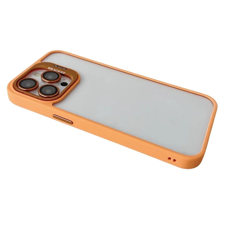 WANLONFENG NKS Series For iPhone 14 Pro Acrylic Phone Case Kickstand Cover with Screen Film and Lens Film