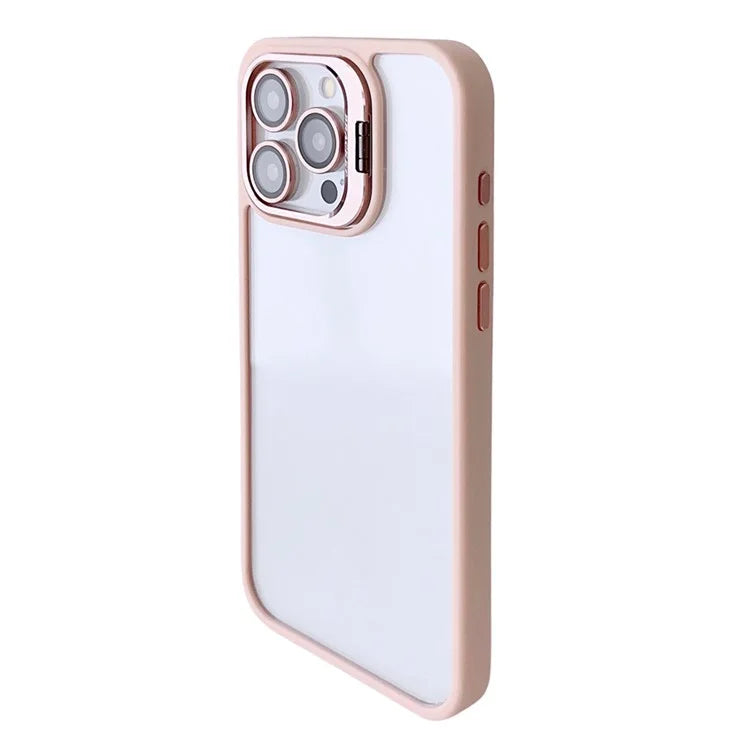 WANLONFENG NKS Series For iPhone 14 Pro Acrylic Phone Case Kickstand Cover with Screen Film and Lens Film