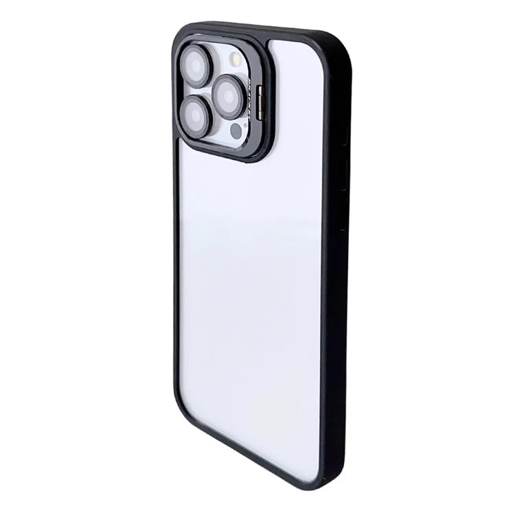 WANLONFENG NKS Series For iPhone 14 Pro Acrylic Phone Case Kickstand Cover with Screen Film and Lens Film