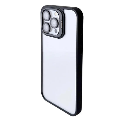 WANLONFENG NKS Series For iPhone 14 Pro Acrylic Phone Case Kickstand Cover with Screen Film and Lens Film