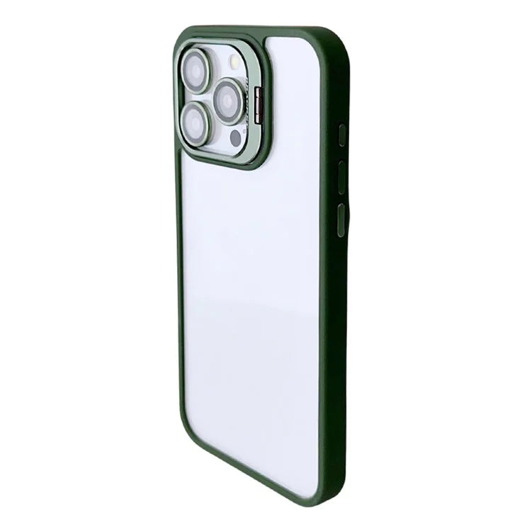 WANLONFENG NKS Series For iPhone 14 Pro Acrylic Phone Case Kickstand Cover with Screen Film and Lens Film