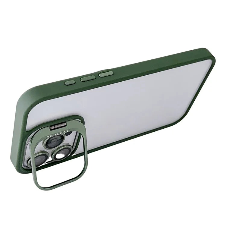 WANLONFENG NKS Series For iPhone 14 Pro Acrylic Phone Case Kickstand Cover with Screen Film and Lens Film