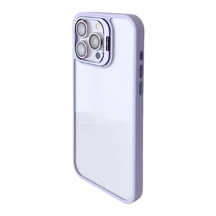 WANLONFENG NKS Series For iPhone 14 Pro Acrylic Phone Case Kickstand Cover with Screen Film and Lens Film