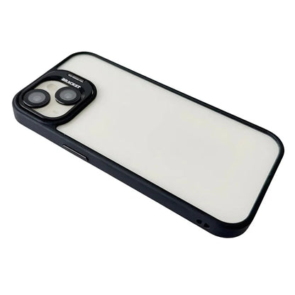 WANLONFENG NKS Series For iPhone 15 Acrylic Phone Case Kickstand Cover with Screen Film and Lens Film
