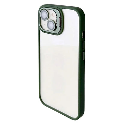WANLONFENG NKS Series For iPhone 15 Acrylic Phone Case Kickstand Cover with Screen Film and Lens Film