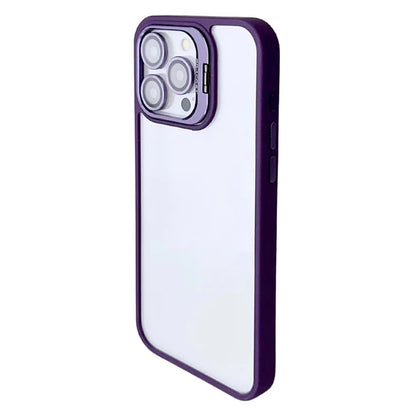 WANLONFENG NKS Series For iPhone 15 Pro Max Acrylic Phone Case Kickstand Cover with Screen Film and Lens Film