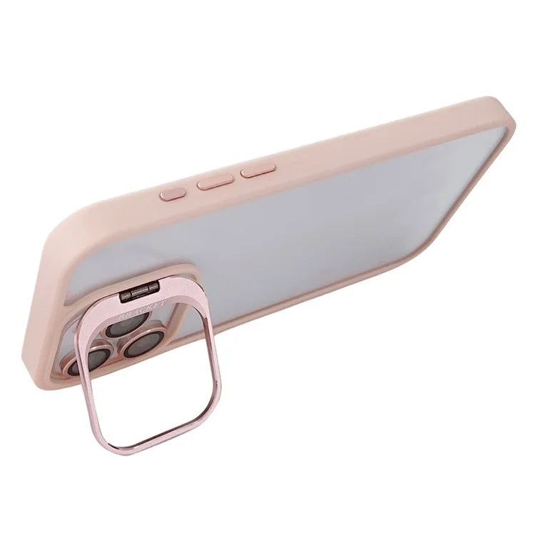 WANLONFENG NKS Series For iPhone 15 Pro Max Acrylic Phone Case Kickstand Cover with Screen Film and Lens Film