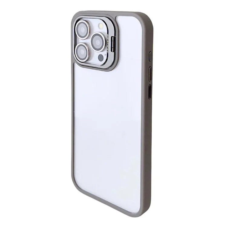 WANLONFENG NKS Series For iPhone 15 Pro Max Acrylic Phone Case Kickstand Cover with Screen Film and Lens Film