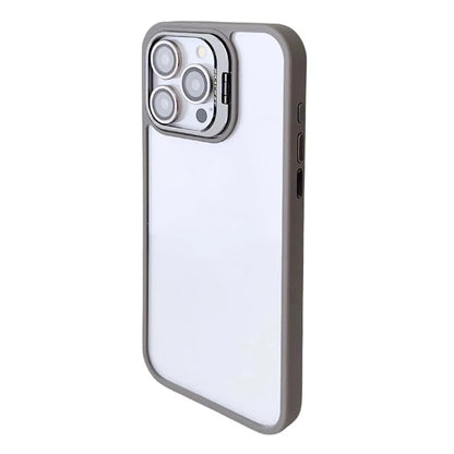 WANLONFENG NKS Series For iPhone 15 Pro Max Acrylic Phone Case Kickstand Cover with Screen Film and Lens Film