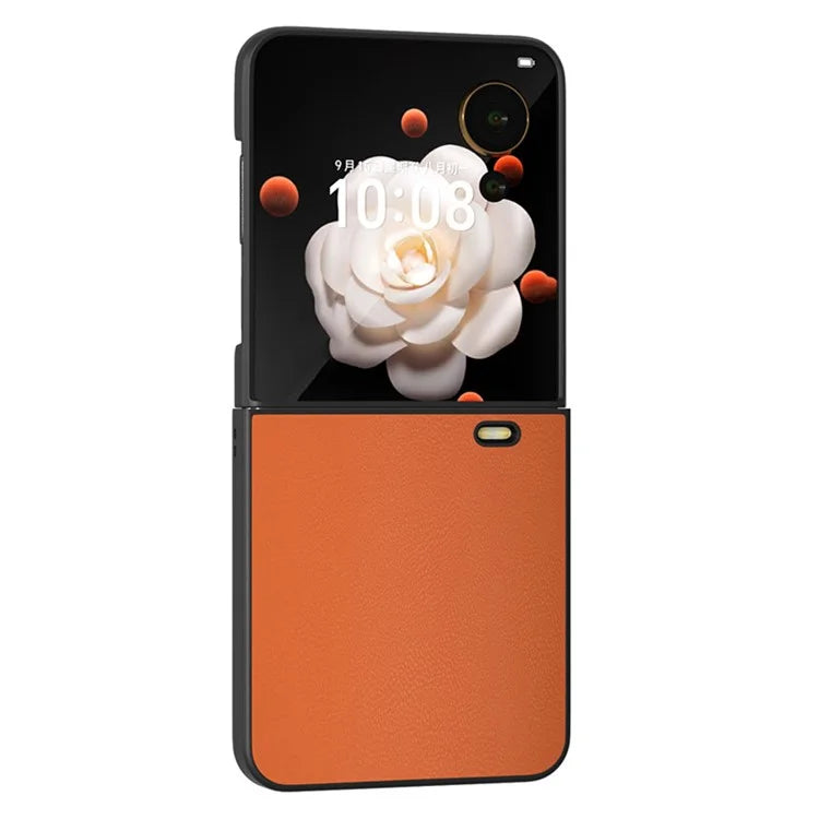 For Honor Magic V Flip 5G Case PU Leather Coated Hard PC Folding Phone Cover