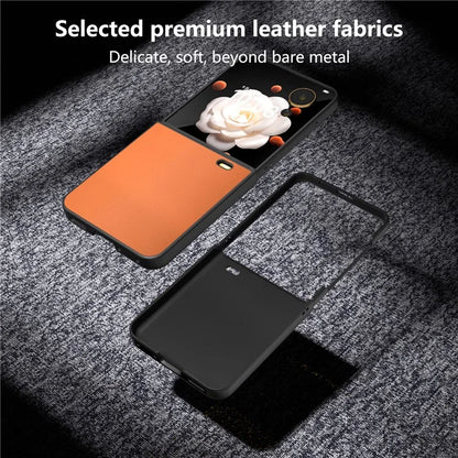For Honor Magic V Flip 5G Case PU Leather Coated Hard PC Folding Phone Cover