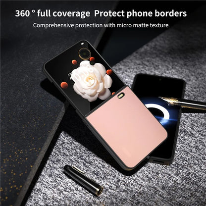 For Honor Magic V Flip 5G Case PU Leather Coated Hard PC Folding Phone Cover