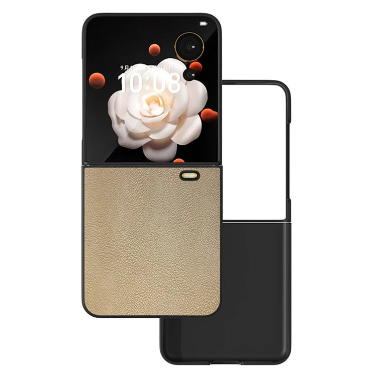 For Honor Magic V Flip 5G Case PU Leather Coated Hard PC Folding Phone Cover