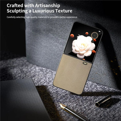 For Honor Magic V Flip 5G Case PU Leather Coated Hard PC Folding Phone Cover