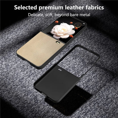 For Honor Magic V Flip 5G Case PU Leather Coated Hard PC Folding Phone Cover