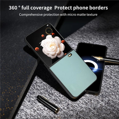 For Honor Magic V Flip 5G Case PU Leather Coated Hard PC Folding Phone Cover