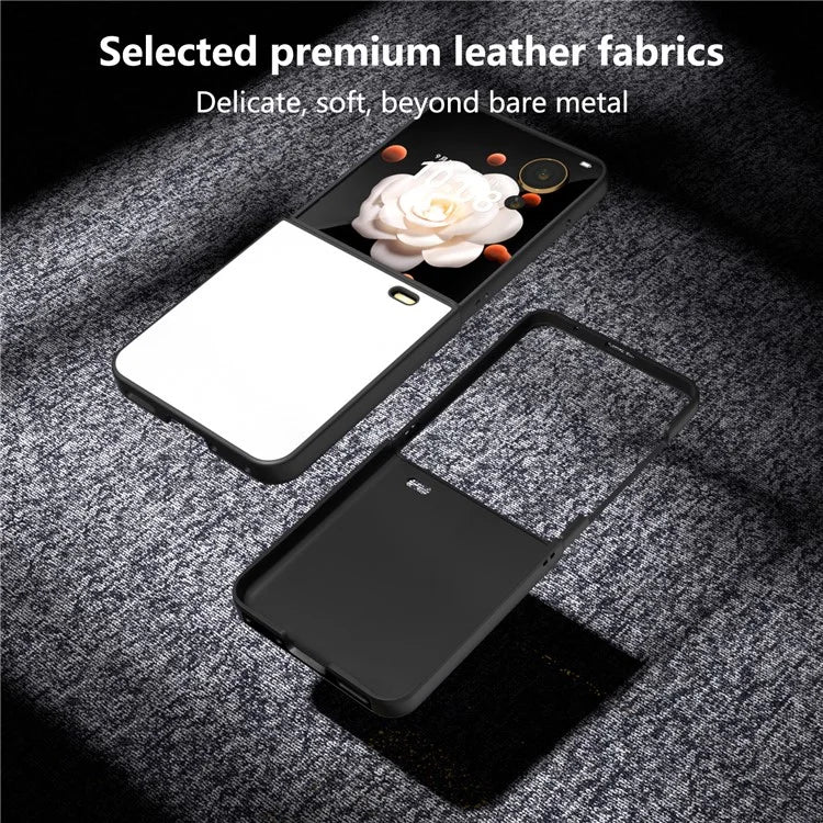 For Honor Magic V Flip 5G Case PU Leather Coated Hard PC Folding Phone Cover