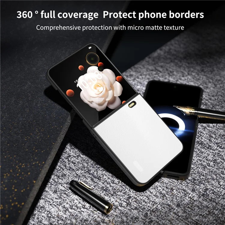 For Honor Magic V Flip 5G Case PU Leather Coated Hard PC Folding Phone Cover