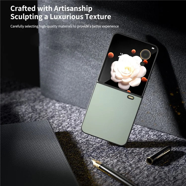 For Honor Magic V Flip 5G Case PU Leather Coated Hard PC Folding Phone Cover