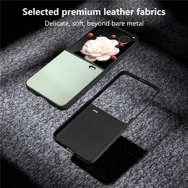 For Honor Magic V Flip 5G Case PU Leather Coated Hard PC Folding Phone Cover