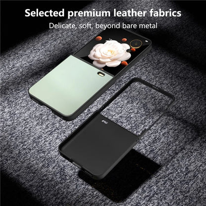 For Honor Magic V Flip 5G Case PU Leather Coated Hard PC Folding Phone Cover