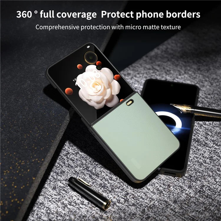 For Honor Magic V Flip 5G Case PU Leather Coated Hard PC Folding Phone Cover