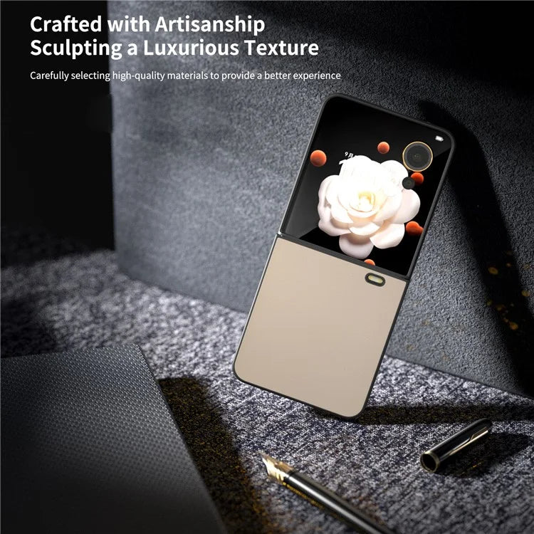 For Honor Magic V Flip 5G Case PU Leather Coated Hard PC Folding Phone Cover