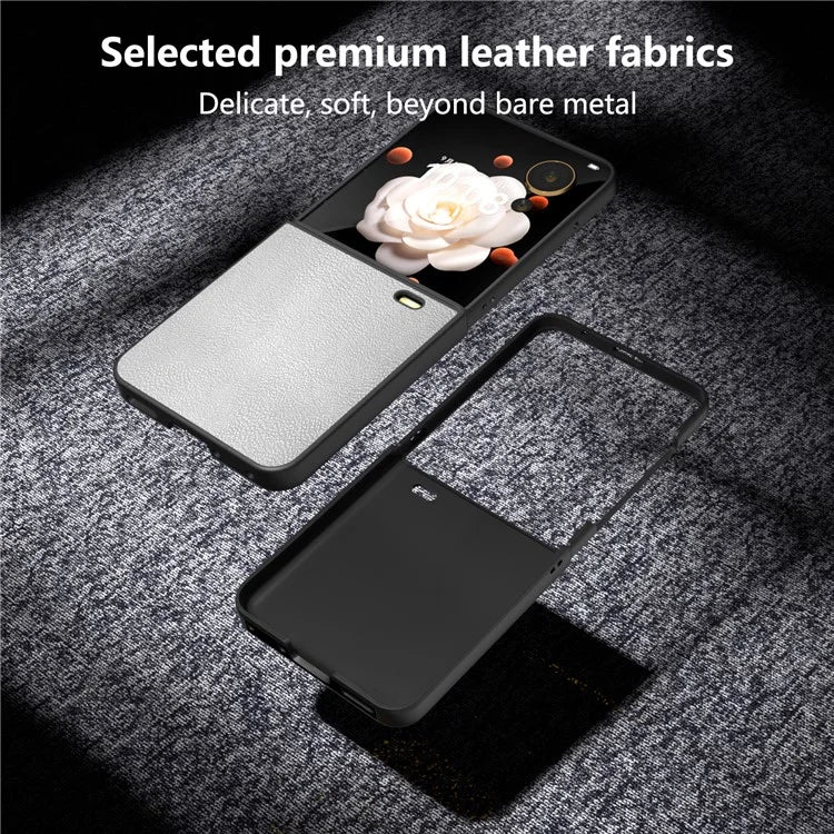 For Honor Magic V Flip 5G Case PU Leather Coated Hard PC Folding Phone Cover