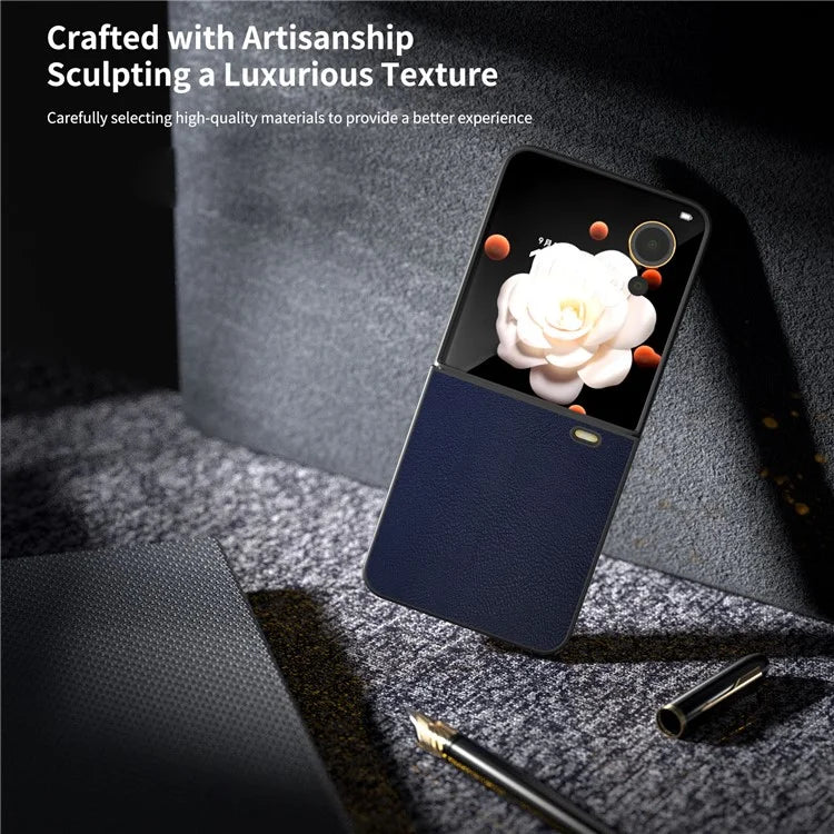 For Honor Magic V Flip 5G Case PU Leather Coated Hard PC Folding Phone Cover