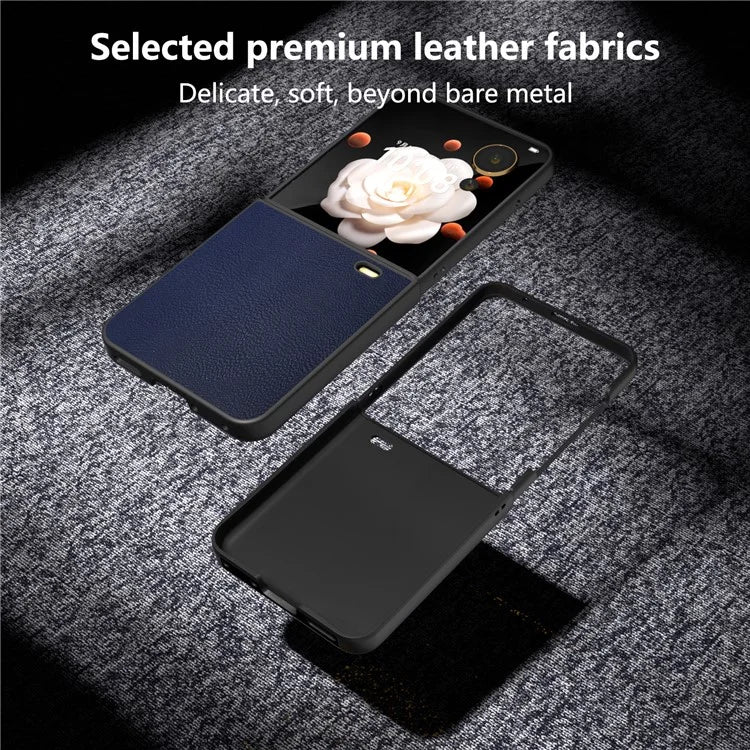For Honor Magic V Flip 5G Case PU Leather Coated Hard PC Folding Phone Cover