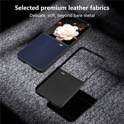 For Honor Magic V Flip 5G Case PU Leather Coated Hard PC Folding Phone Cover
