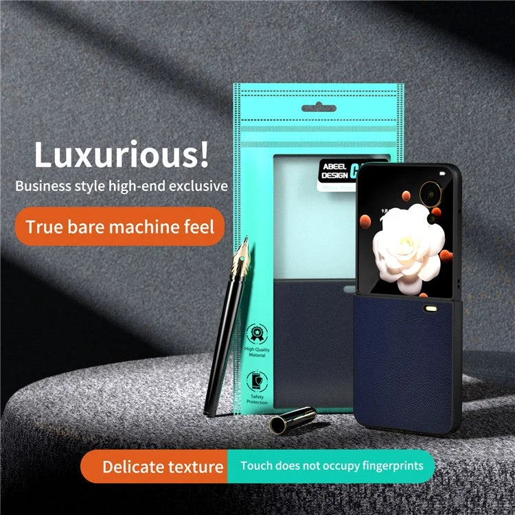 For Honor Magic V Flip 5G Case PU Leather Coated Hard PC Folding Phone Cover
