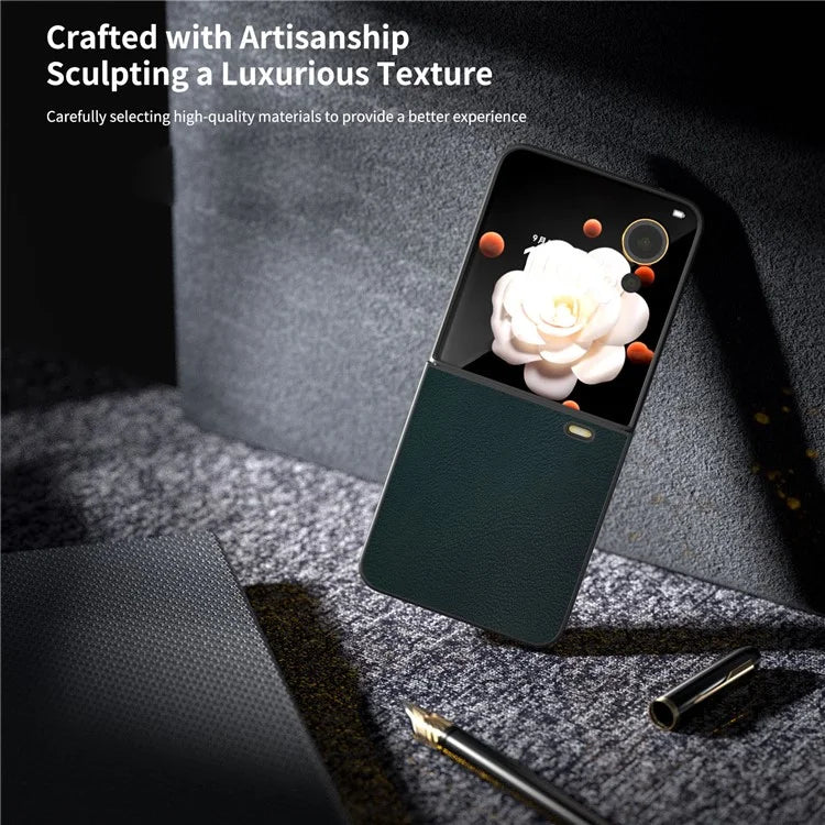 For Honor Magic V Flip 5G Case PU Leather Coated Hard PC Folding Phone Cover