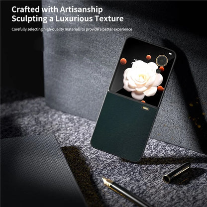 For Honor Magic V Flip 5G Case PU Leather Coated Hard PC Folding Phone Cover