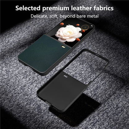 For Honor Magic V Flip 5G Case PU Leather Coated Hard PC Folding Phone Cover