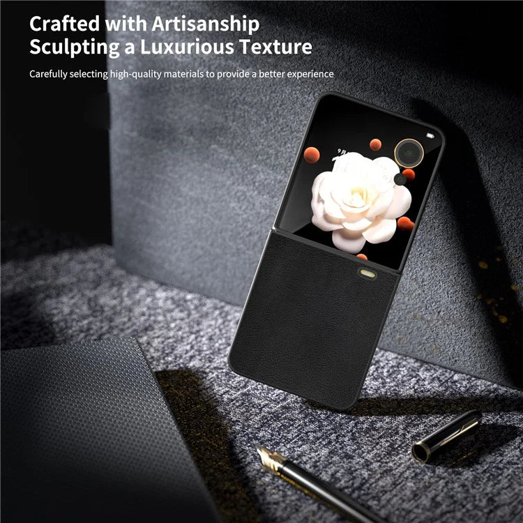 For Honor Magic V Flip 5G Case PU Leather Coated Hard PC Folding Phone Cover