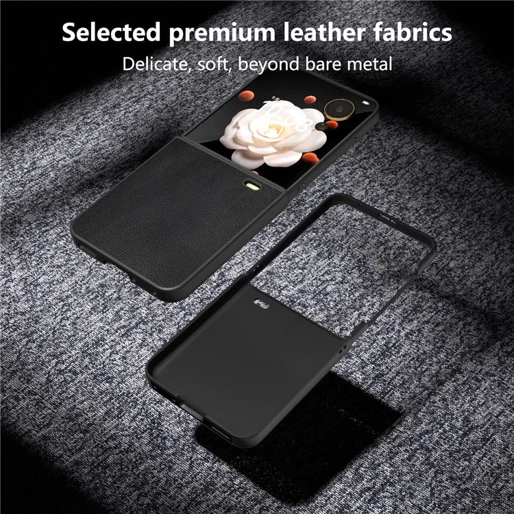 For Honor Magic V Flip 5G Case PU Leather Coated Hard PC Folding Phone Cover