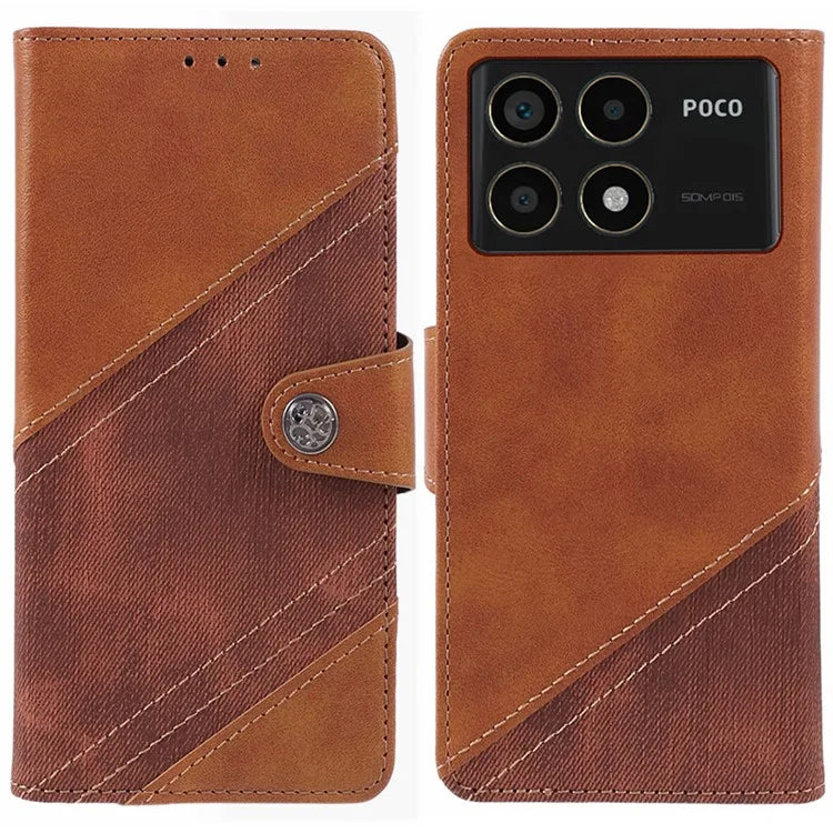 For Xiaomi Redmi K70 5G / K70 Pro 5G / Poco F6 Pro 5G Case Wallet Leather Phone Cover Texture Splicing