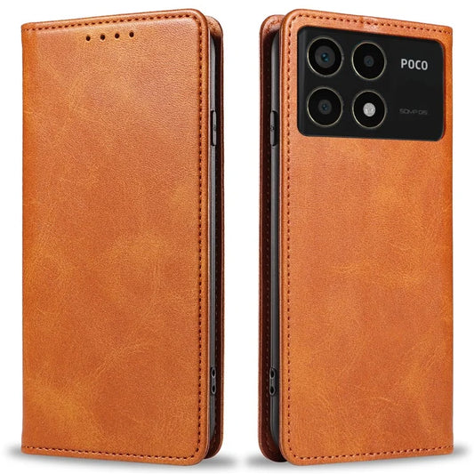 For Xiaomi Redmi K70 5G / K70 Pro 5G / Poco F6 Pro 5G Case Stand Leather Phone Cover Calf Texture