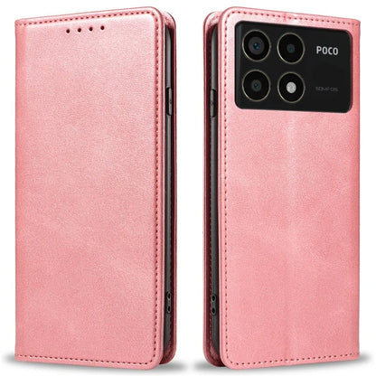 For Xiaomi Redmi K70 5G / K70 Pro 5G / Poco F6 Pro 5G Case Stand Leather Phone Cover Calf Texture
