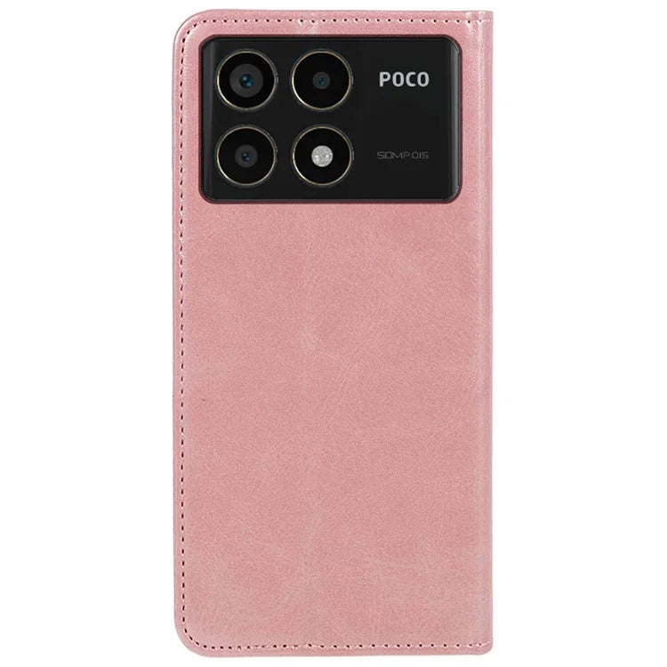For Xiaomi Redmi K70 5G / K70 Pro 5G / Poco F6 Pro 5G Case Stand Leather Phone Cover Calf Texture