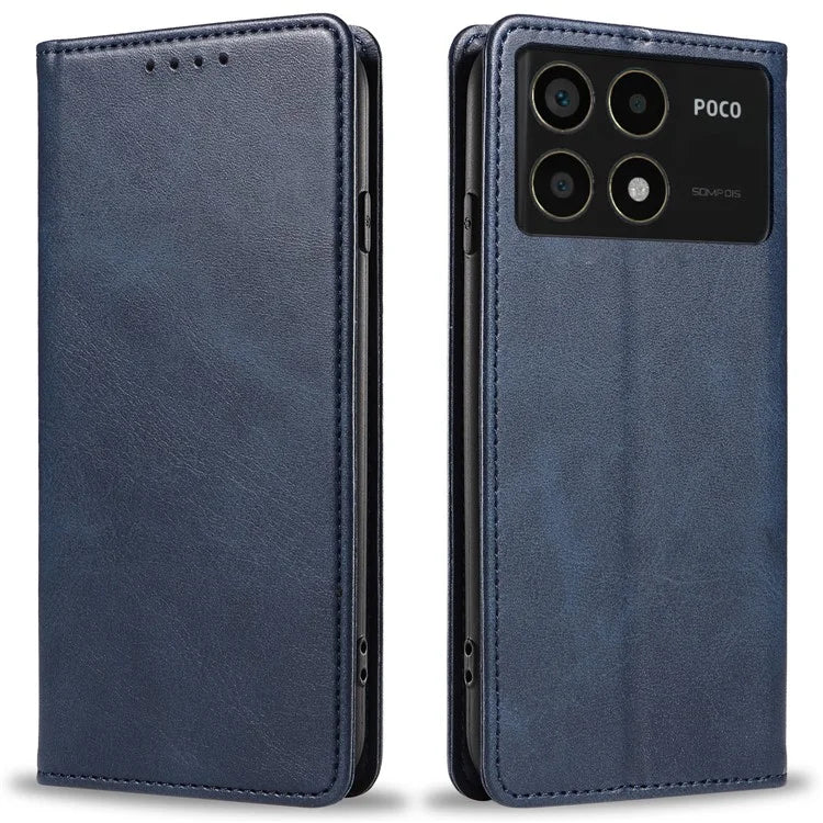 For Xiaomi Redmi K70 5G / K70 Pro 5G / Poco F6 Pro 5G Case Stand Leather Phone Cover Calf Texture