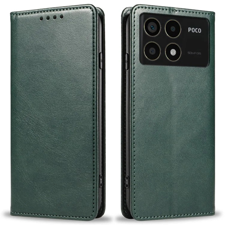 For Xiaomi Redmi K70 5G / K70 Pro 5G / Poco F6 Pro 5G Case Stand Leather Phone Cover Calf Texture