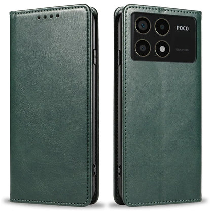 For Xiaomi Redmi K70 5G / K70 Pro 5G / Poco F6 Pro 5G Case Stand Leather Phone Cover Calf Texture