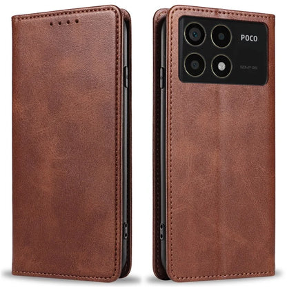 For Xiaomi Redmi K70 5G / K70 Pro 5G / Poco F6 Pro 5G Case Stand Leather Phone Cover Calf Texture