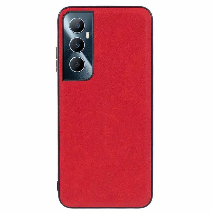For Realme C65 4G Case Leather Coated PC+TPU Shockproof Phone Cover