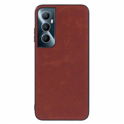 For Realme C65 4G Case Leather Coated PC+TPU Shockproof Phone Cover