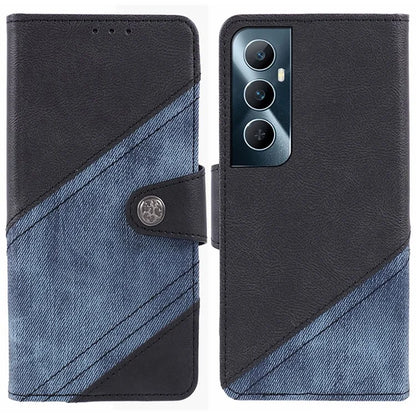 For Realme C65 4G Case Texture Splicing Leather Stand Phone Cover