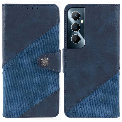 For Realme C65 4G Case Texture Splicing Leather Stand Phone Cover